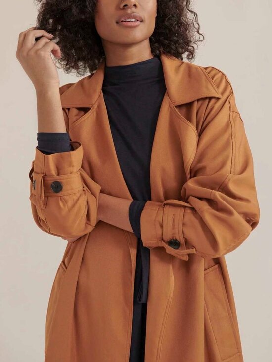Modern Citizen Jackets & Blazers - Modern Citizen Womens Cinnamon Brenna Tie-Front Trench Coat S/M